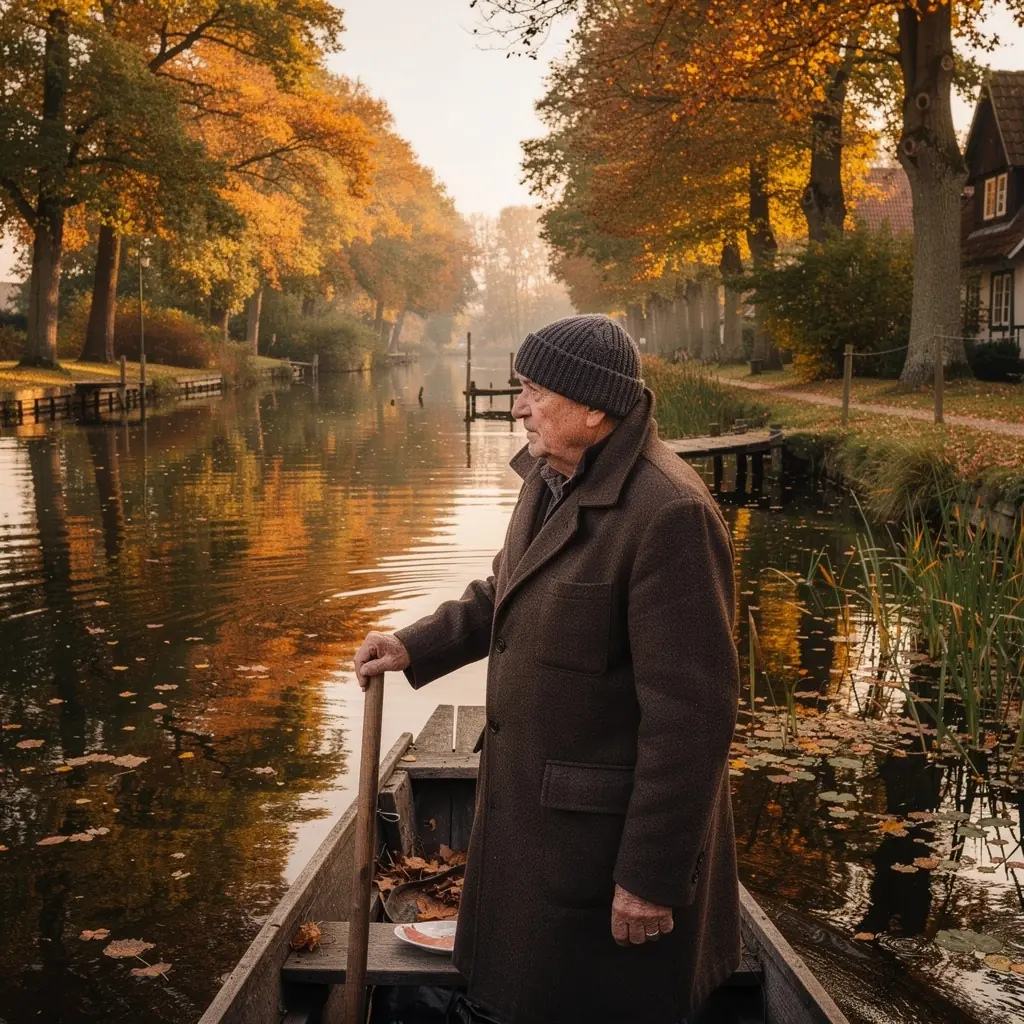 Ein Blick auf die ruhigen Kanäle, umgeben von üppiger Vegetation und bunten Blumen.